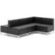 Infinity Black Bonded Leather Straight Backed Cube